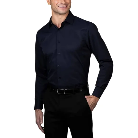 Ben Sherman Slim Fit Black Button-Down Dress Shirt Men’s Size M 15/15.5 34/35 - Picture 1 of 6